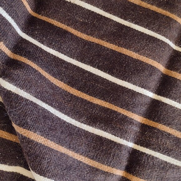 MCM 🤎🤍🤎Vintage Turkish kilim mohair wool blanket rug 51" x 80" Natural Home - Picture 3 of 10